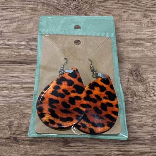 Leopard Teardrop Earrings - Designed