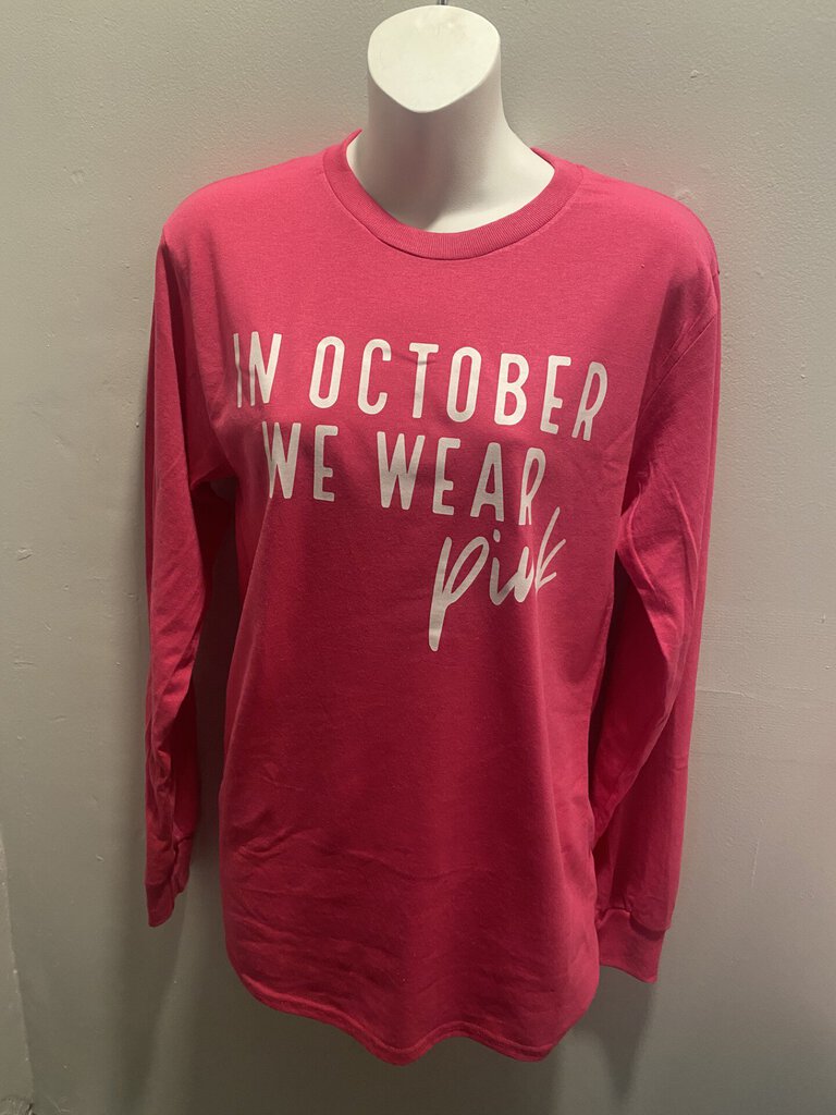 In October we wear pink jerzees long sleeve