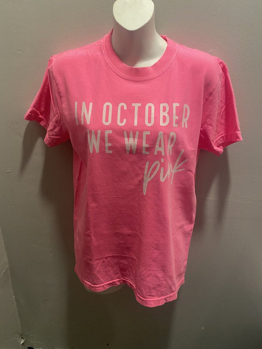 In October We Wear Pink comfort colors tee