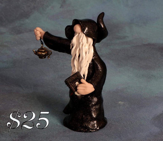 polymer wizard - tall with white beard/genie lantern - bc