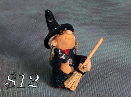 Polymer witch with broom - sm - bc