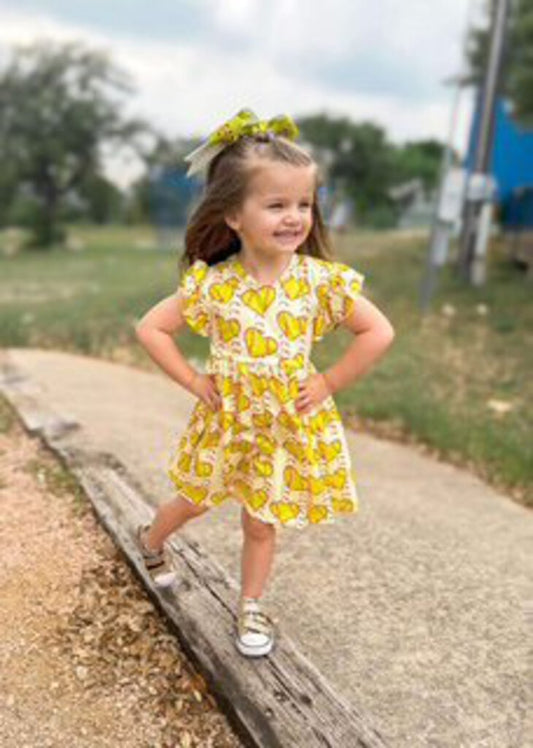 Softball Heart Bow Dress