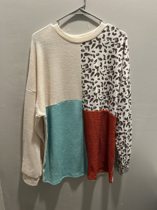 Leopard colored sweater xL Large