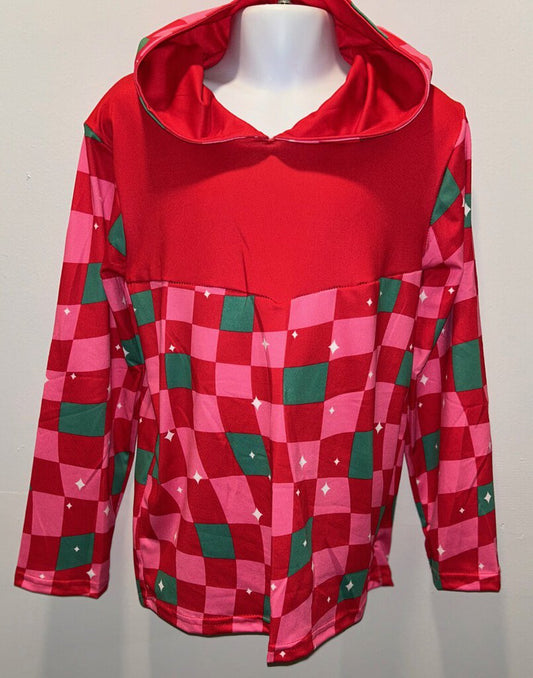 Pink Checks Hoodie