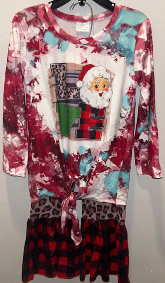 Boutique - #65C - Bleached Love Santa Red Plaid 2pc