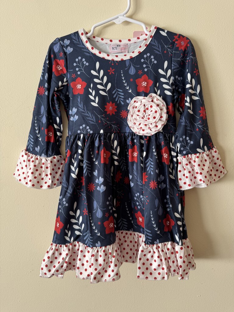 Red and blue floral