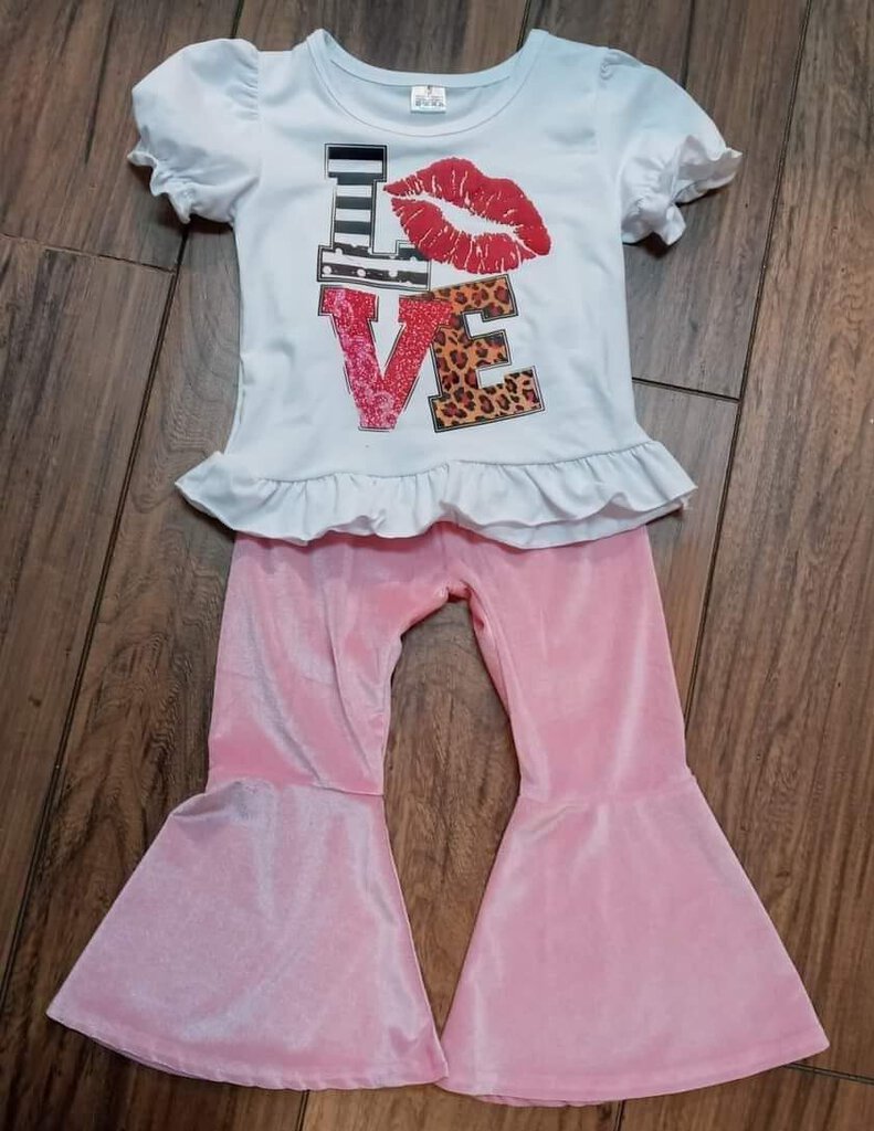 Love Lips Pink Pants 2pc