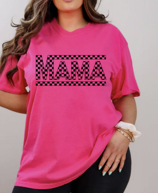 Checkered mama Black (Single Color Transfer)