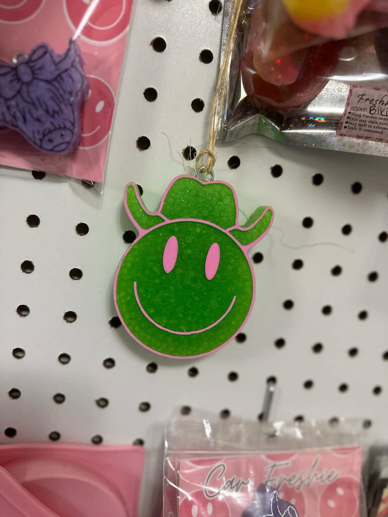 Pink and Green Cowboy Smiley Freshie