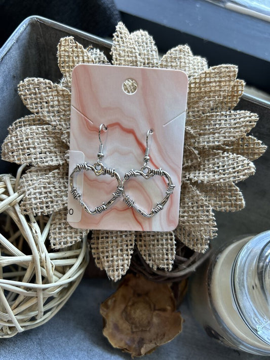 Barbed heart earrings