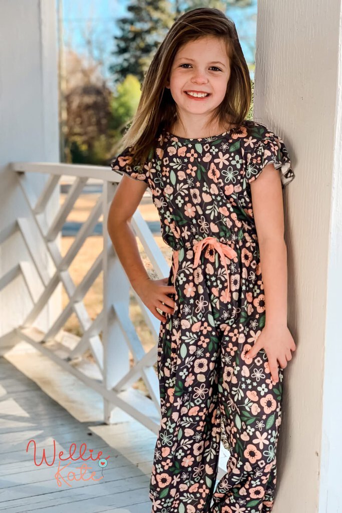 Peach Floral Romper