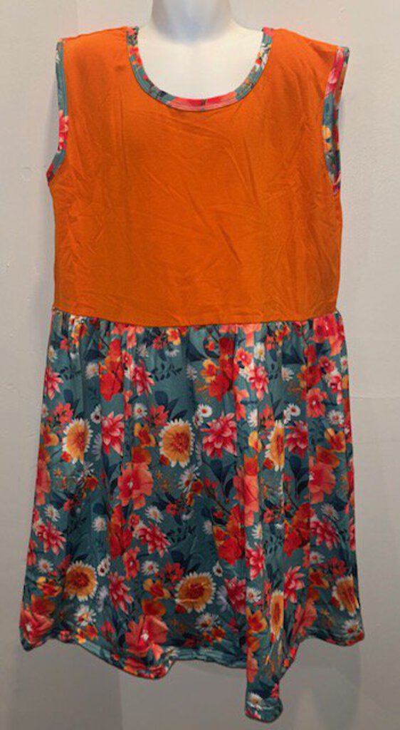 Orange Floral Dress