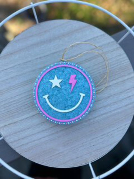 Blue Lightning Bolt Smiley