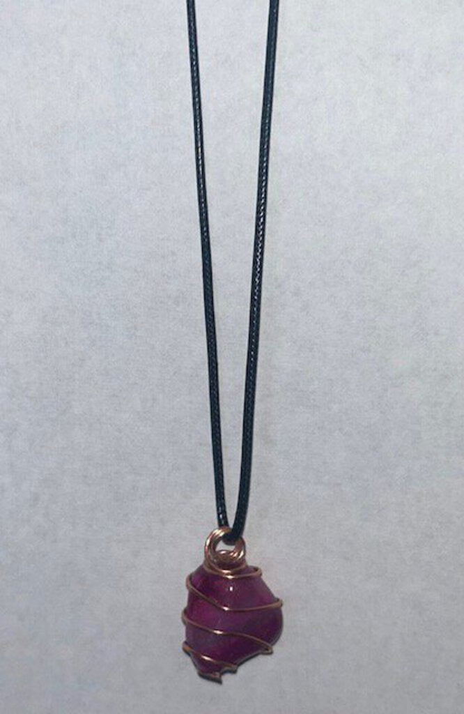 Pink Dyed Quartz - rose gold wire 1