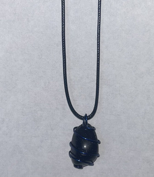 Blue Goldstone - blue wire 1