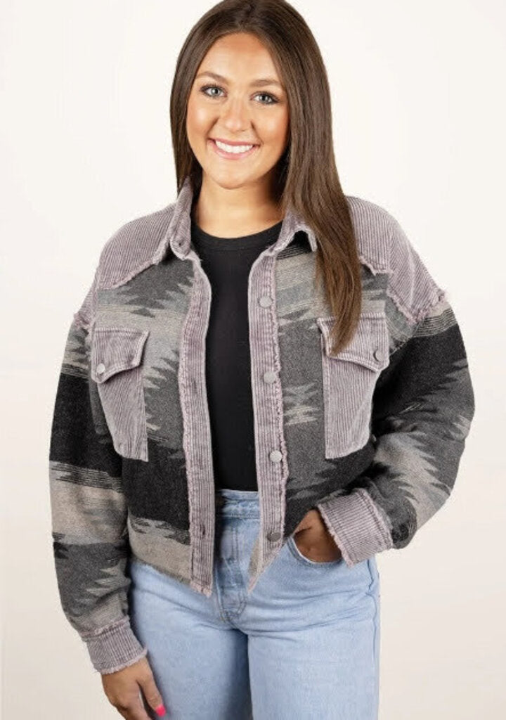 Aztec Cropped Shacket