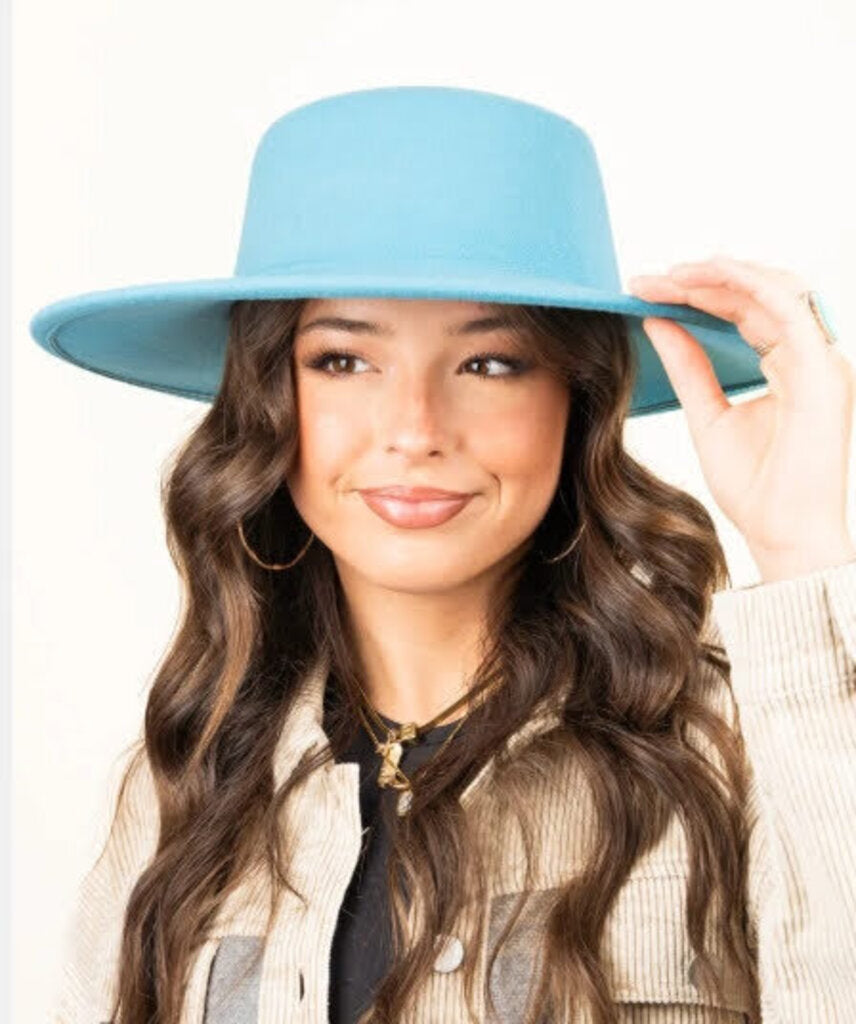 Georgiana Turquoise Felt Hat