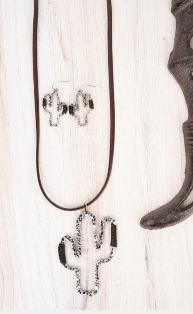 Cactus Nacklace and earring Set