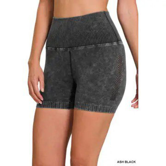 Washed Seamless High Waisted Shorts