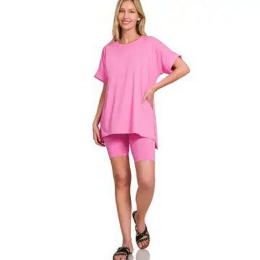 Top and Biker Shorts Set