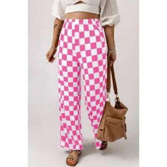 Hot Pink/White Checkered Pants
