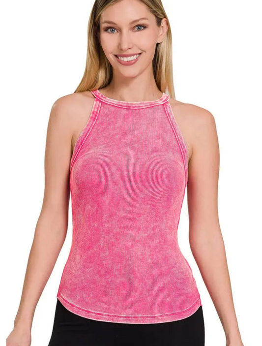 Washed Ribbed Cami Tank