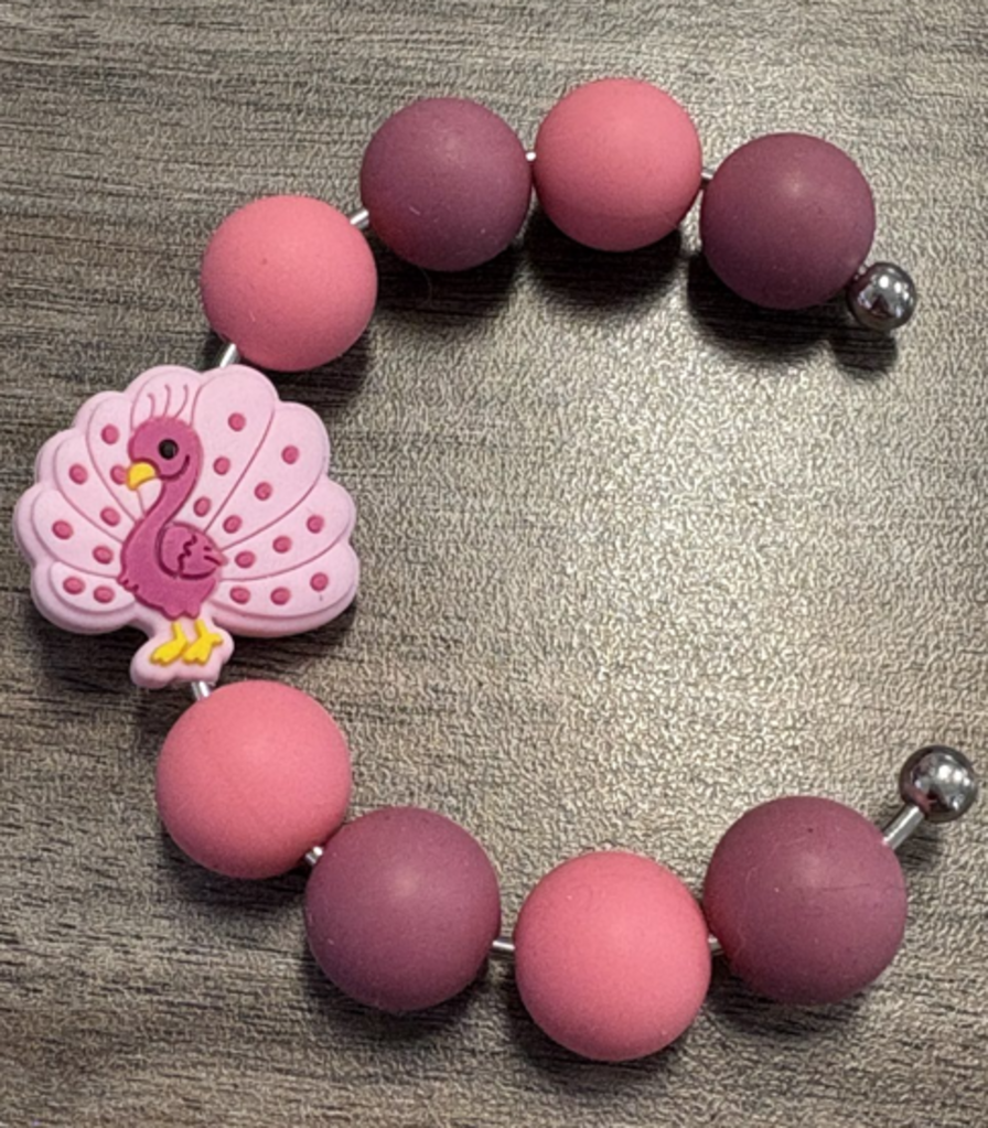 Peacock beaded bracelet