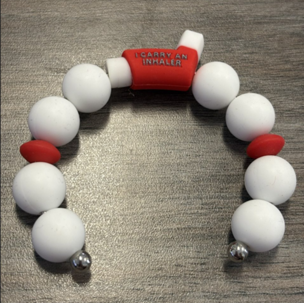 Red inhaler bracelet