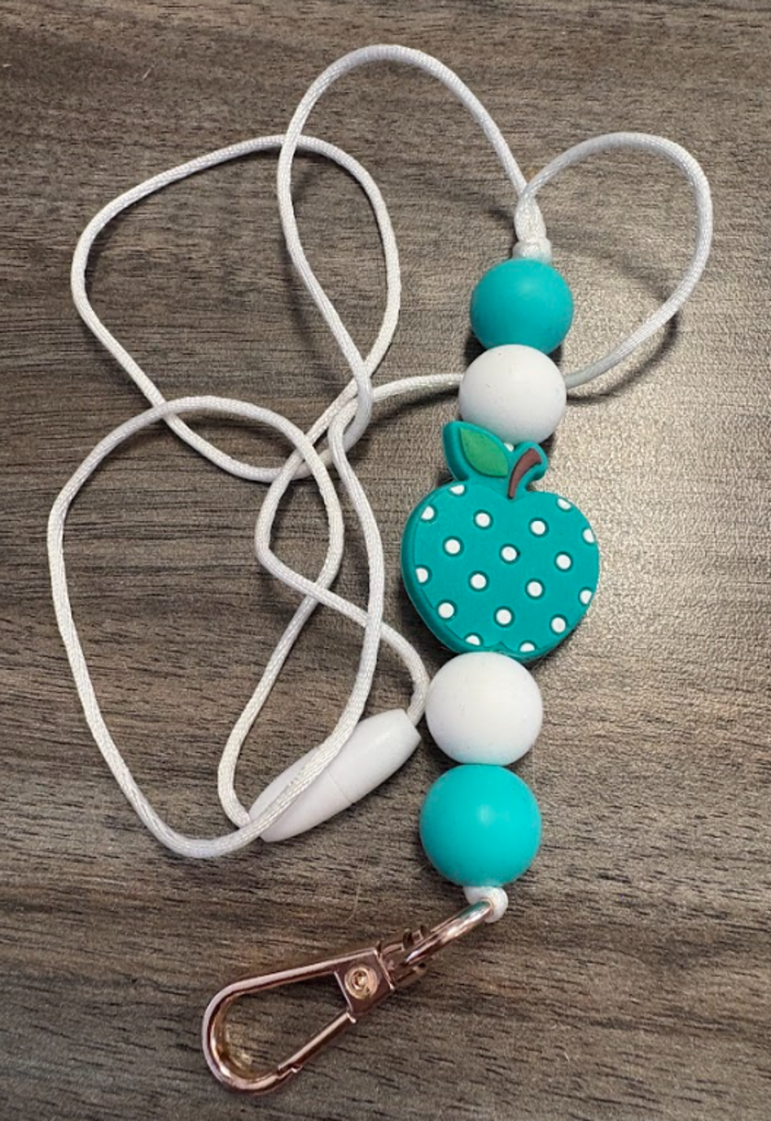 Teal Apple lanyard