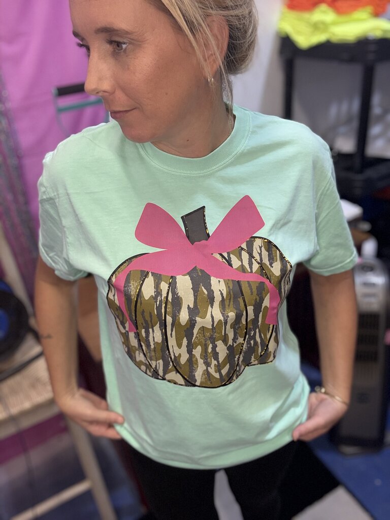 Camo Pumpkin Graphic Top