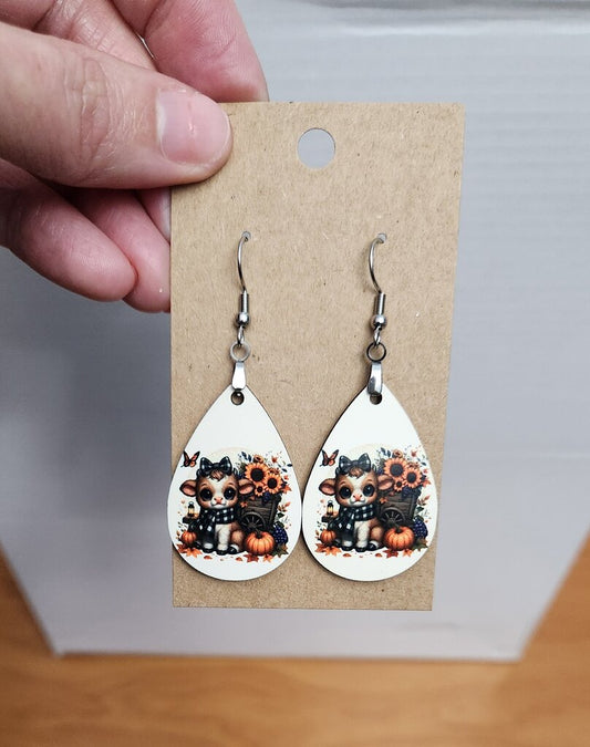 Cow pumpkinsunflower TD Earrings