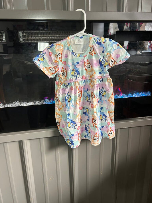 Valentine's Blue Dog Dress