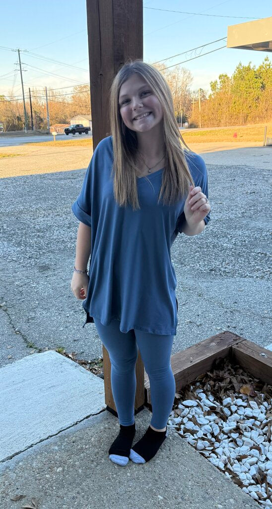 BRUSHED MICROFIBER SHORT SLEEVE TOP AND LEGGINGS (BLACK)