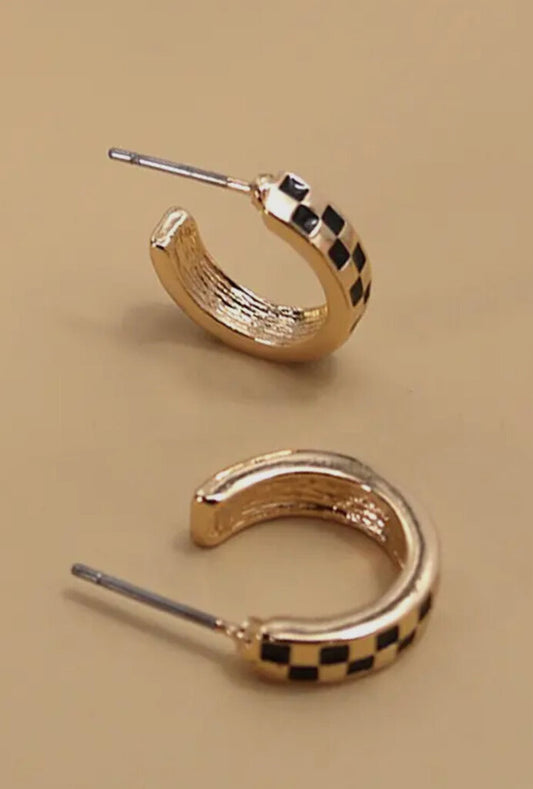 Mini Checkered Hoops