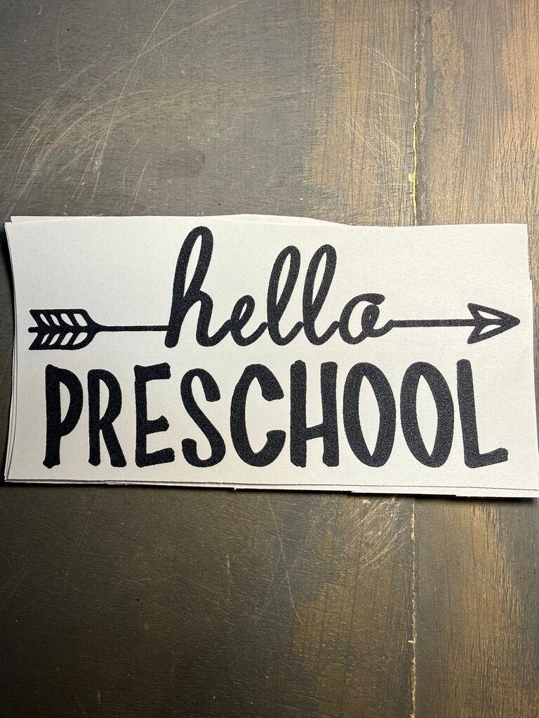 Hello Preschool Single Color Transfer