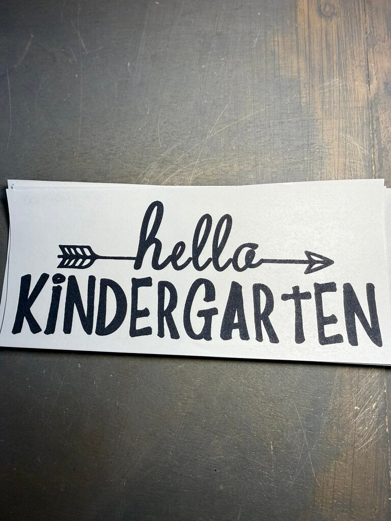 Hello Kindergarten Single Color Transfer