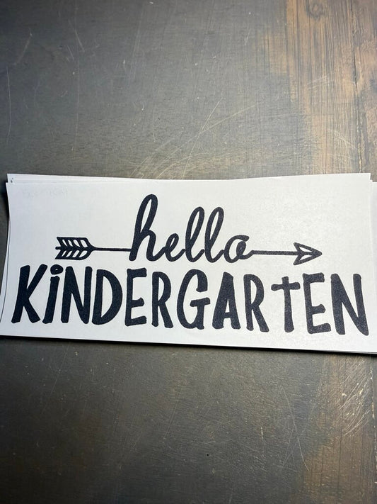 Hello Kindergarten Single Color Transfer
