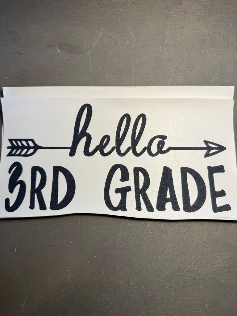 Hello 3rd Grade Single Color Transfer
