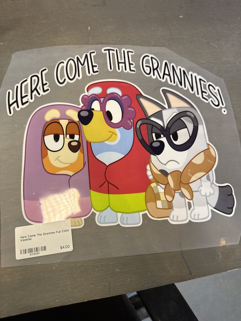 Here Come The Grannies Full Color transfer