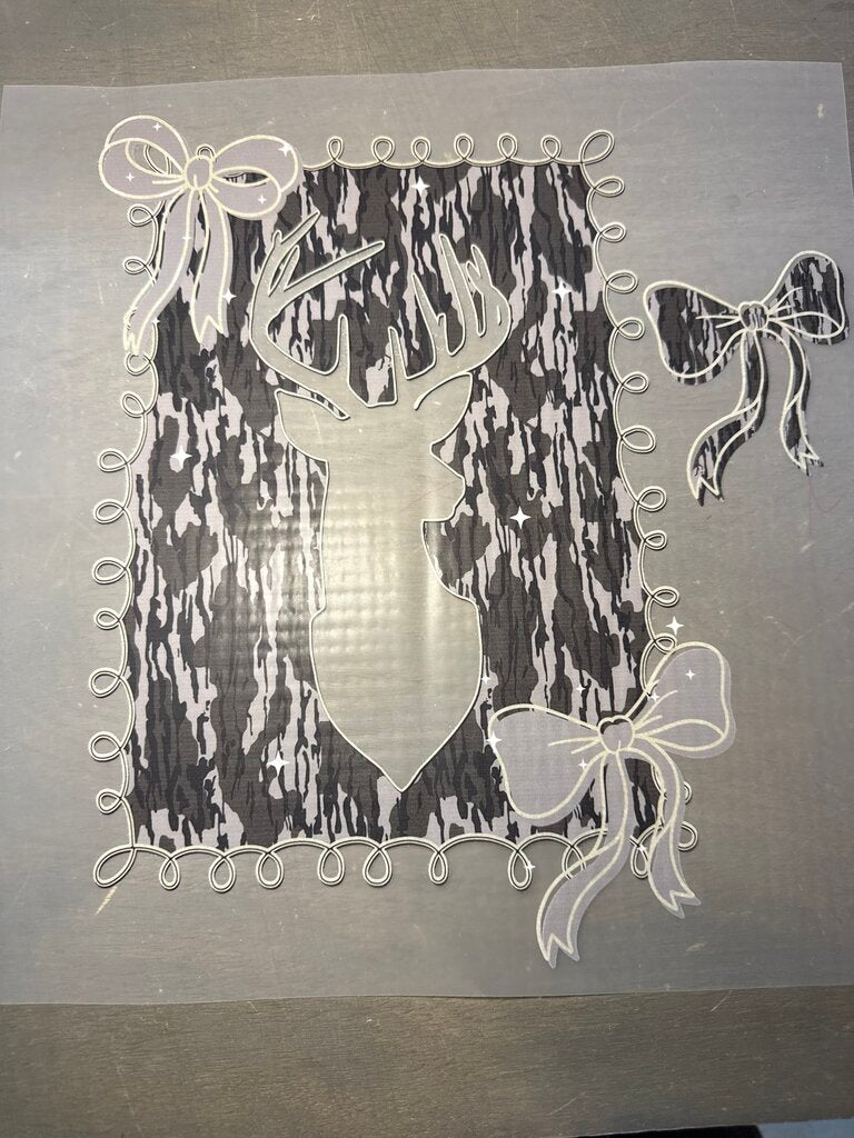 Camo Deer w/pocket Full Color Transfer