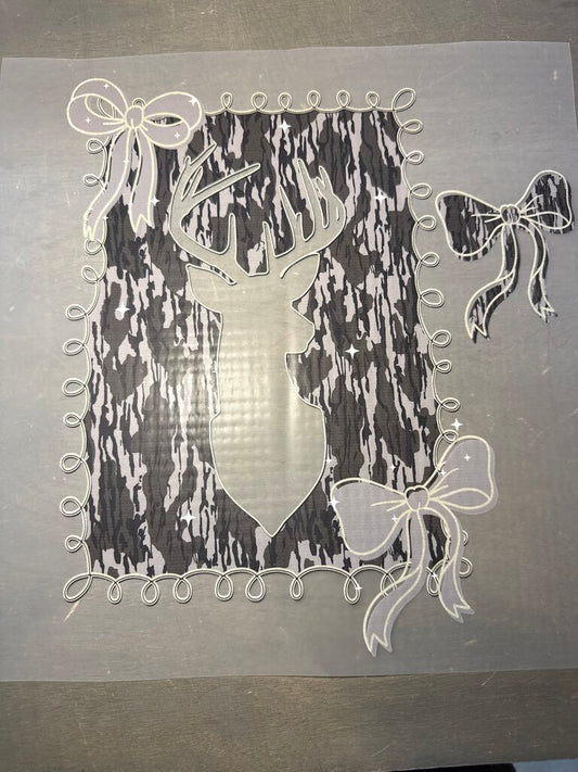 Camo Deer w/pocket Full Color Transfer