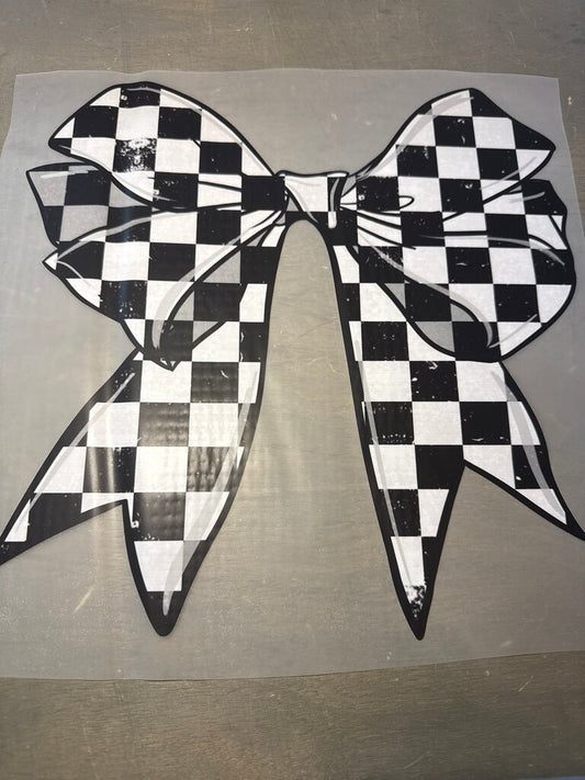 Checkered Bow Full Color Transfer