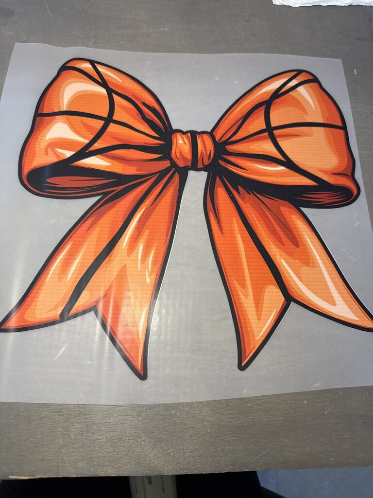 Basketball Bow Full Color Transfer