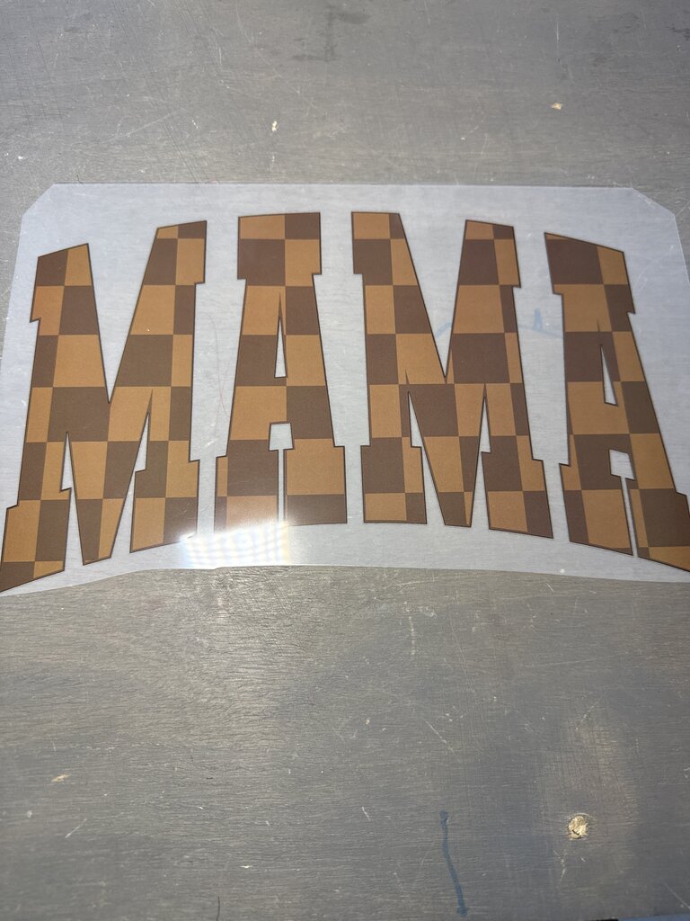 Brown Checker Mama Full Color Transfer