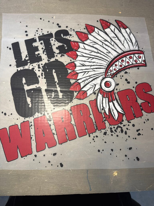 Lets Go Warriors Full Color Transfer