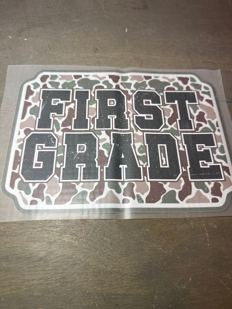 Camo First Grade Full Color Transfer