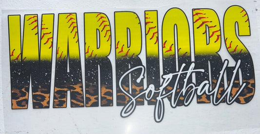 Warriors Softball Full Color Print
