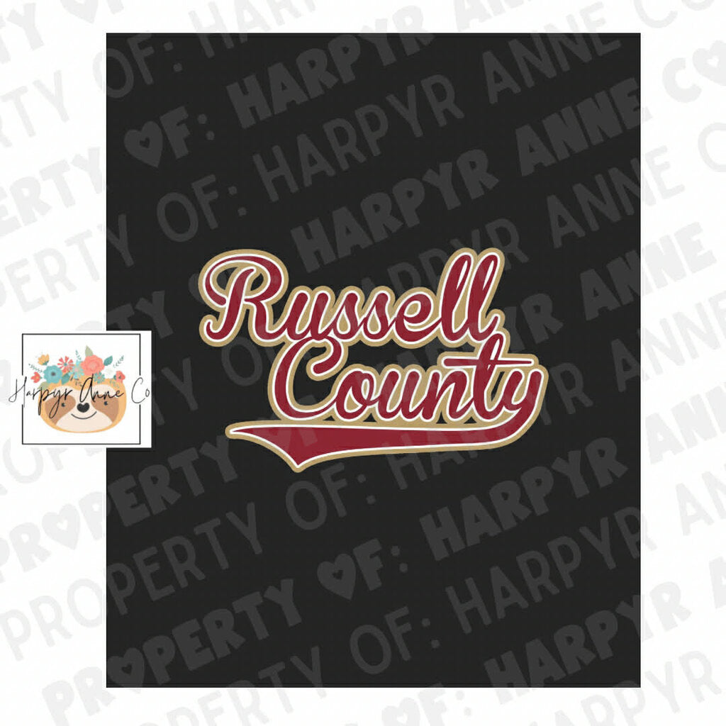Russell County Adult Blanket (single logo)
