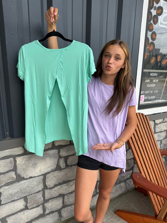 Peek-a-Boo Back tee