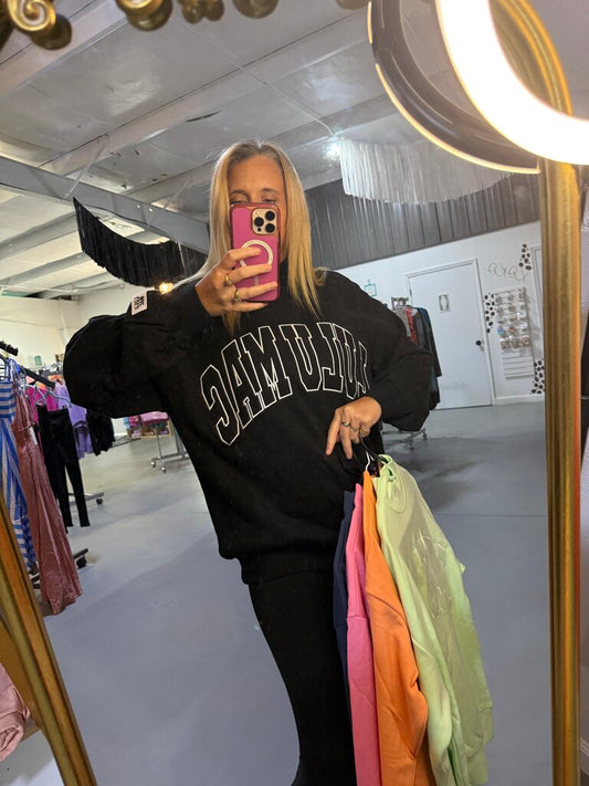 Lulu Mac Stitch Mockneck Terry Cloth Sweatshirt